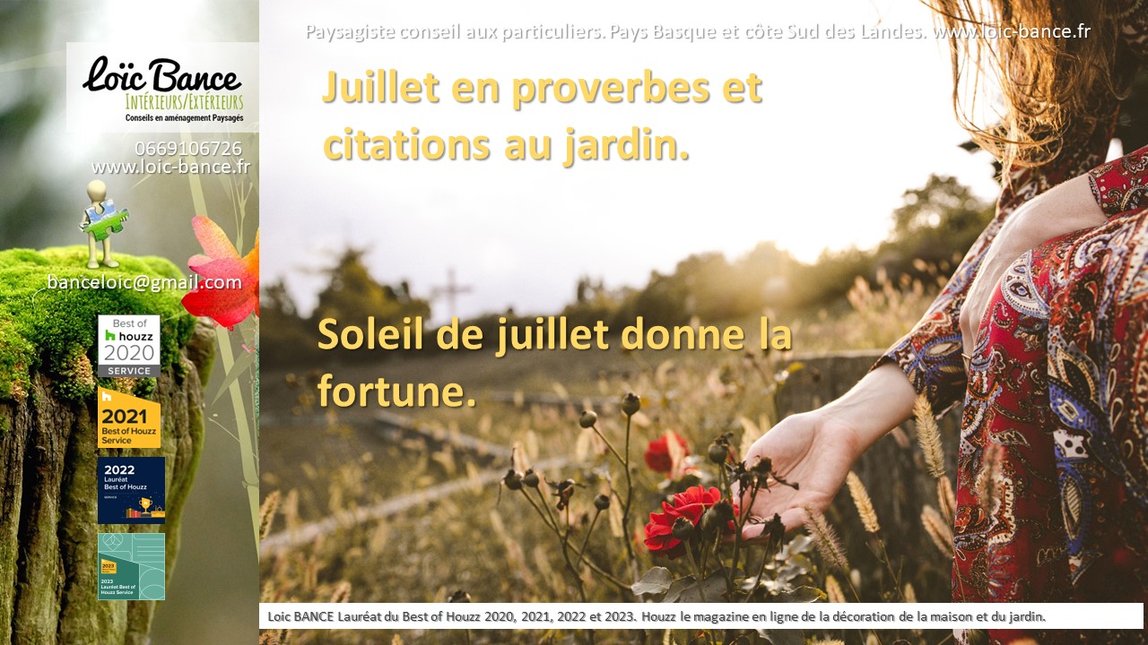 Paysagiste Arbonne Juillet 2024 proverbes et citations au jardin
